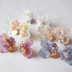 fleur de neige pierce/earring(berry) 2枚目の画像