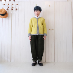 reversible wool knit cardigan   * moku gray & chick yellow * 第7張的照片