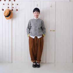 reversible wool knit cardigan   * moku gray & chick yellow * 第5張的照片