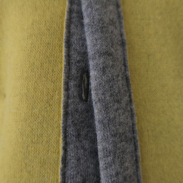 reversible wool knit cardigan   * moku gray & chick yellow * 第15張的照片