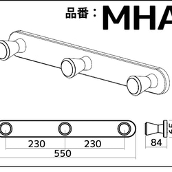 木製壁掛けフック　MHA 2枚目の画像