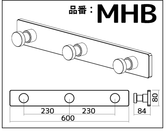 木製壁掛けフック　MHB 2枚目の画像