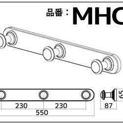 木製壁掛けフック　MHC 2枚目の画像