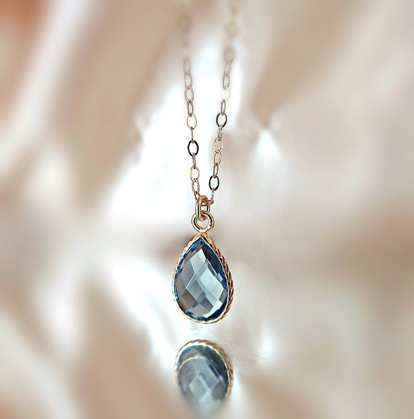 14KGF/ TEARDROP TANZANITE NECKLACE 1枚目の画像