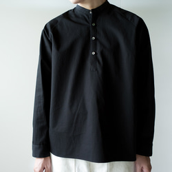 weather cloth cotton linen/raglan shirt/black/size1 4枚目の画像