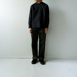 weather cloth cotton linen/raglan shirt/black/size1 5枚目の画像