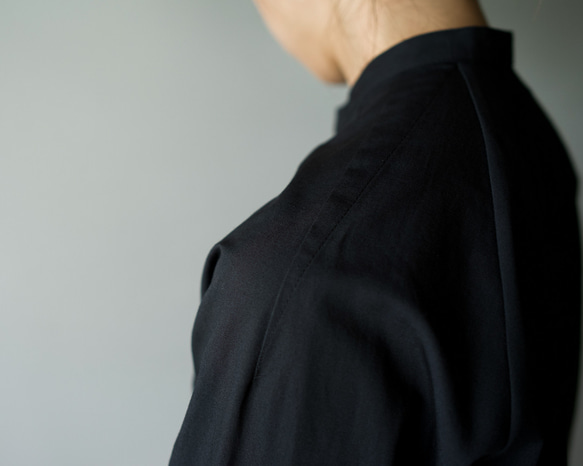 weather cloth cotton linen/raglan shirt/black/size1 10枚目の画像