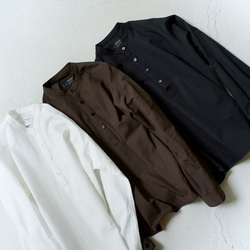 weather cloth cotton linen/raglan shirt/black/size1 2枚目の画像