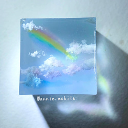 空レジン-秘色色空と光りの虹 プレゼント 雲 レインボー その他 