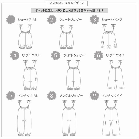 ジョリーパンツ専用サロペットパーツ【Ａ３印刷型紙】 2枚目の画像