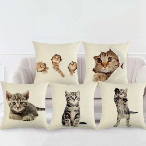 クッションカバー 選べる5種！45×45 仔猫 子猫 こねこ 猫 猫柄