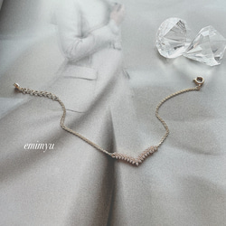 Double Chain Tiara Gold Bracelet 2枚目の画像