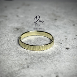 サイズオーダー brass 真鍮  ring ラインリング　3mm シンプル 1枚目の画像