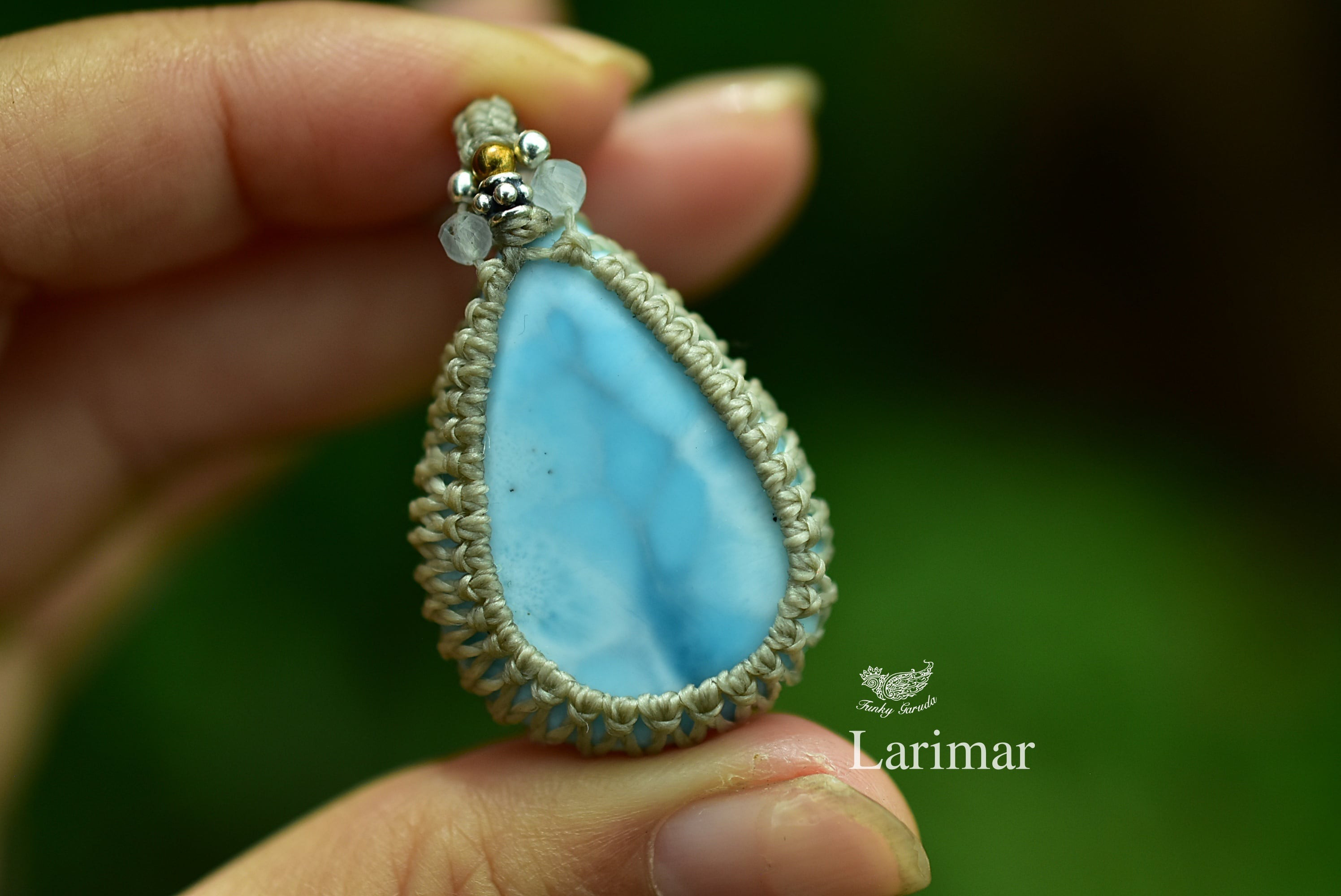 うごめくブルー地層★高品質★ラリマーネックレス712