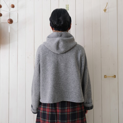 reversible wool short coat   * moku gray & charcoal gray * 第4張的照片