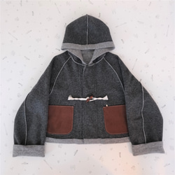 reversible wool short coat   * moku gray & charcoal gray * 第11張的照片