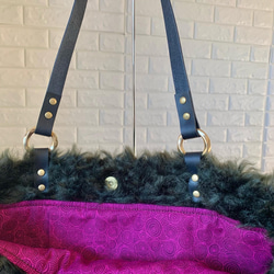 【受注生産】モコモコがうれしい冬バッグ：フェイクファーのbigトートバッグ 8枚目の画像