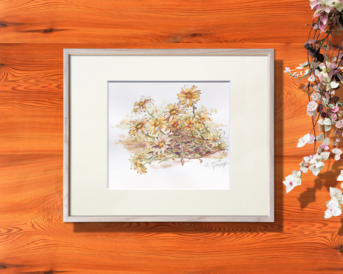 野菊-2】額縁付き スケッチ原画 一点物 特典付き 絵画 jacc_net 通販