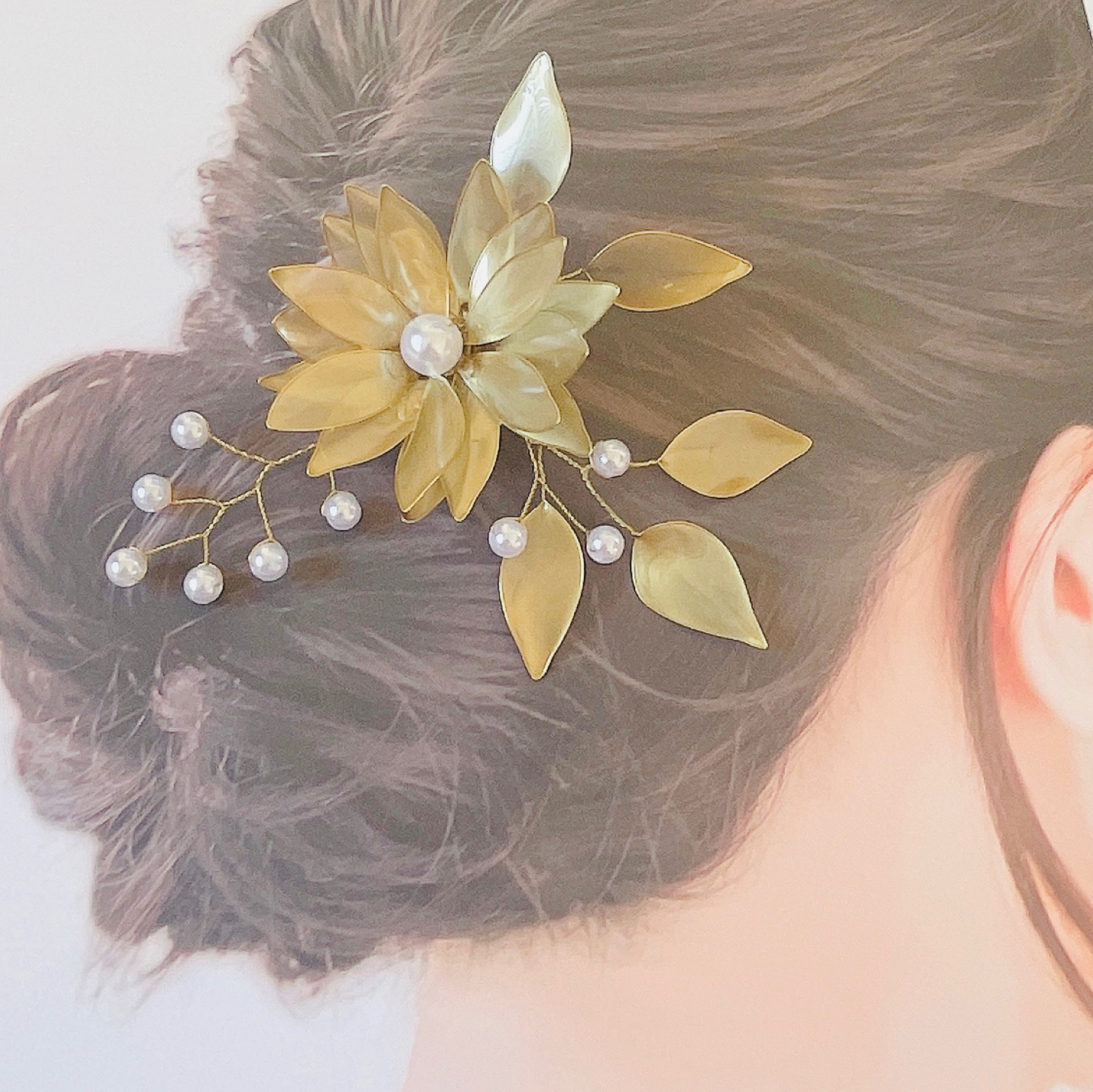 【濃密シリーズ】ヘッドドレス✴︎ウェディングフォト✴︎アメリカンフラワー✴︎ディップフラワー 4,150円