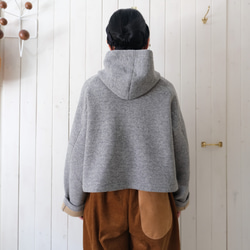 reversible wool short coat   * moku gray & chick beige * 第4張的照片
