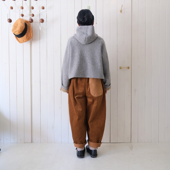 reversible wool short coat   * moku gray & chick beige * 第8張的照片