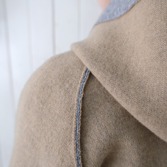 reversible wool short coat   * moku gray & chick beige * 第17張的照片