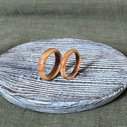 手作りリング　アートなオリーブの木 オリーブの木の指輪（3.3mm・5.0mm）秋の新作・重ね付け 指輪・リング