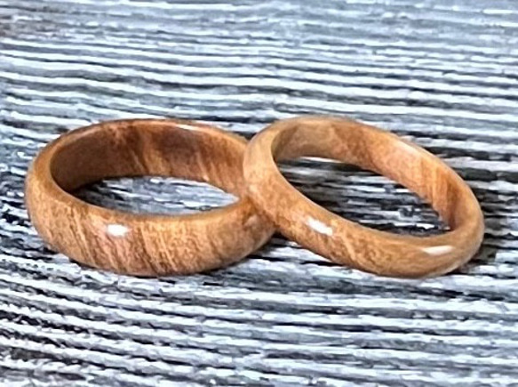 オリーブの木の指輪（3.3mm・5.0mm）秋の新作・重ね付け 3枚目の画像