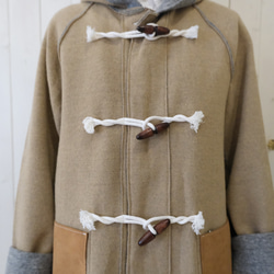 reversible wool long coat   * moku gray & chick beige * 第18張的照片