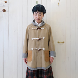 reversible wool long coat   * moku gray & chick beige * 第1張的照片