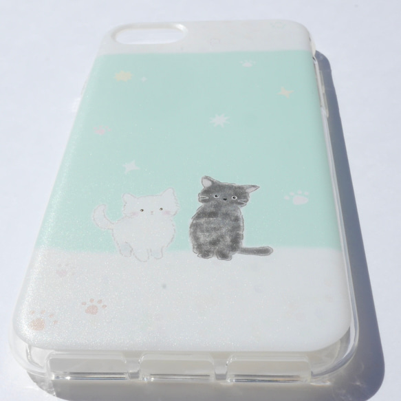 スマホケース☆しろねこ&くろねこ★送料無料 7枚目の画像