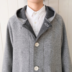 reversible wool long coat   * moku gray & charcoal gray * 第11張的照片