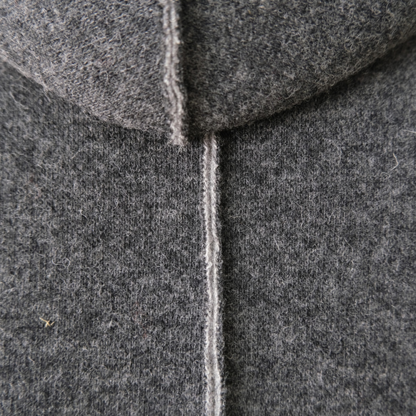 『 お仕立て承ります♪ 』リバーシブルニット ロングコート 　moku gray & charcoal gray 15枚目の画像