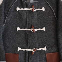 reversible wool long coat   * moku gray & charcoal gray * 第12張的照片