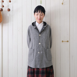 reversible wool long coat   * moku gray & charcoal gray * 第2張的照片