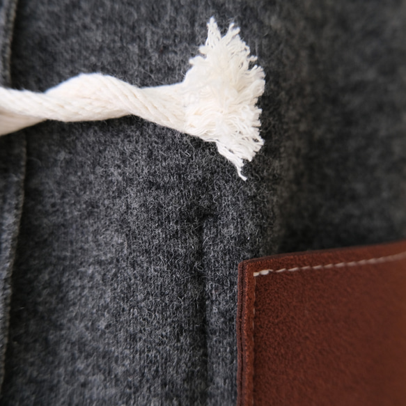 reversible wool long coat   * moku gray & charcoal gray * 第14張的照片