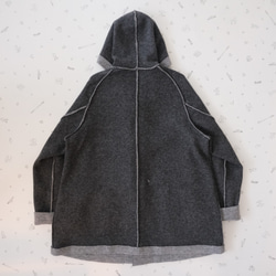 『 お仕立て承ります♪ 』リバーシブルニット ロングコート 　moku gray & charcoal gray 6枚目の画像