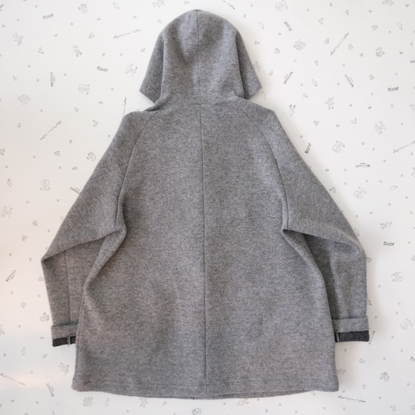 『 お仕立て承ります♪ 』リバーシブルニット ロングコート 　moku gray & charcoal gray 7枚目の画像