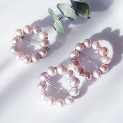 天然の色★桜真珠のサークルブローチ　～花影 1枚目の画像