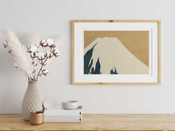 神坂雪佳の富士山、和モダンだけじゃない、応用が利く和柄ポスター、色々なインテリアに！富士山、お正月【HS-0038】 5枚目の画像