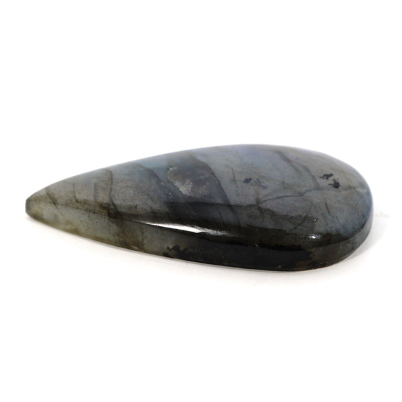 ラブラドライト カボション 雫型 ルース 裸石 縦約38mm 天然石（マクラメ紐が選べます） 3枚目の画像