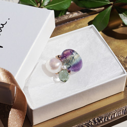 螢石、綠紫水晶與珍珠胸針 ~Ophelia 第2張的照片