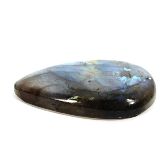 ラブラドライト カボション 雫型 ルース 裸石 縦約40mm 天然石（マクラメ紐が選べます） 4枚目の画像