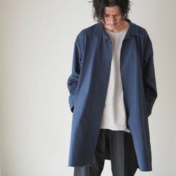 unisex シャツジャケットオープンカラー　ワッシャー加工cotton100% 9枚目の画像