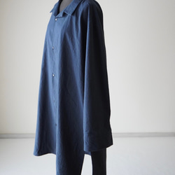 unisex シャツジャケットオープンカラー　ワッシャー加工cotton100% 14枚目の画像