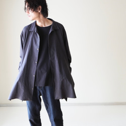 unisex シャツジャケットオープンカラー　ワッシャー加工cotton100% 7枚目の画像
