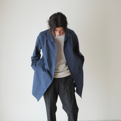 unisex シャツジャケットオープンカラー　ワッシャー加工cotton100% 11枚目の画像