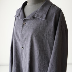 unisex シャツジャケットオープンカラー　ワッシャー加工cotton100% 16枚目の画像