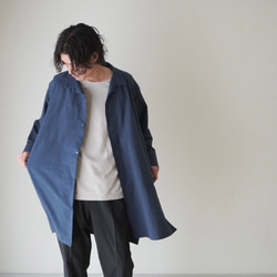 unisex シャツジャケットオープンカラー　ワッシャー加工cotton100% 10枚目の画像