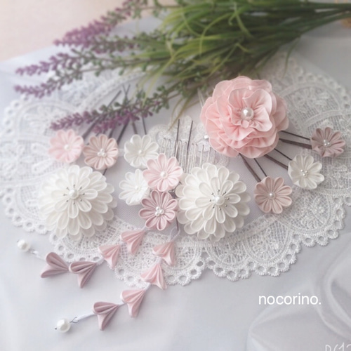 つまみ細工髪飾り 成人式 卒業式 七五三 白無垢 結婚式 ウエディング